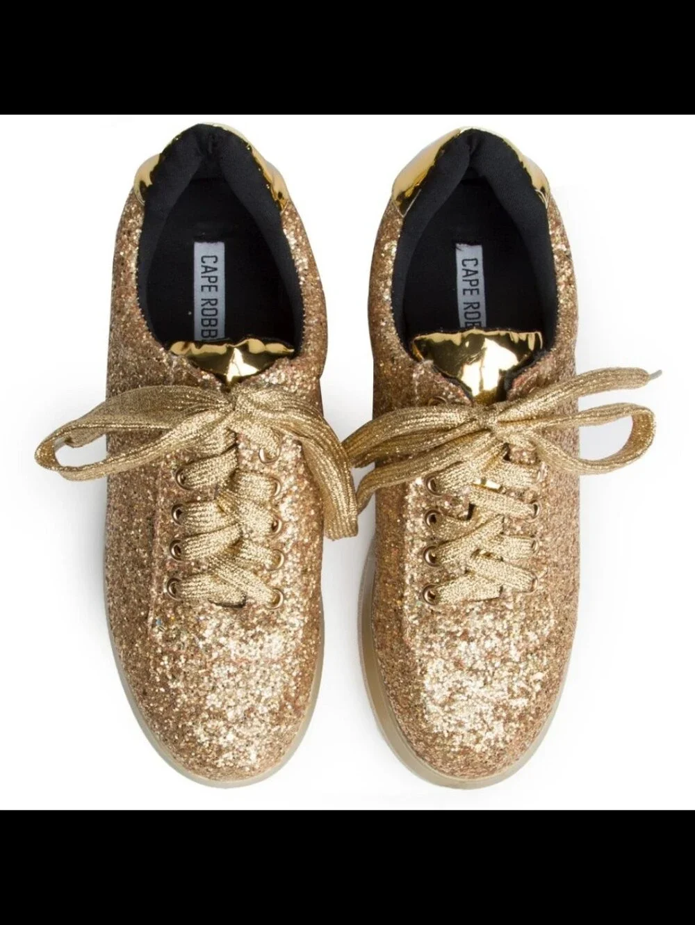 Cape Robbin Forever-/1 Gold Glitter Platform Sneaker 6.5